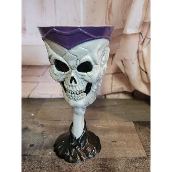 Skull face goblet cup Halloween decor skeleton - Picture 1 of 5